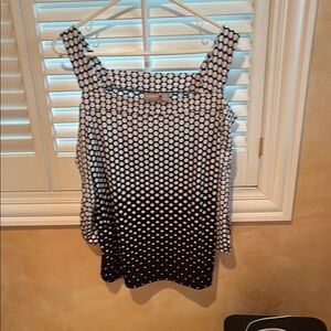 White and Black Polka Dot Top